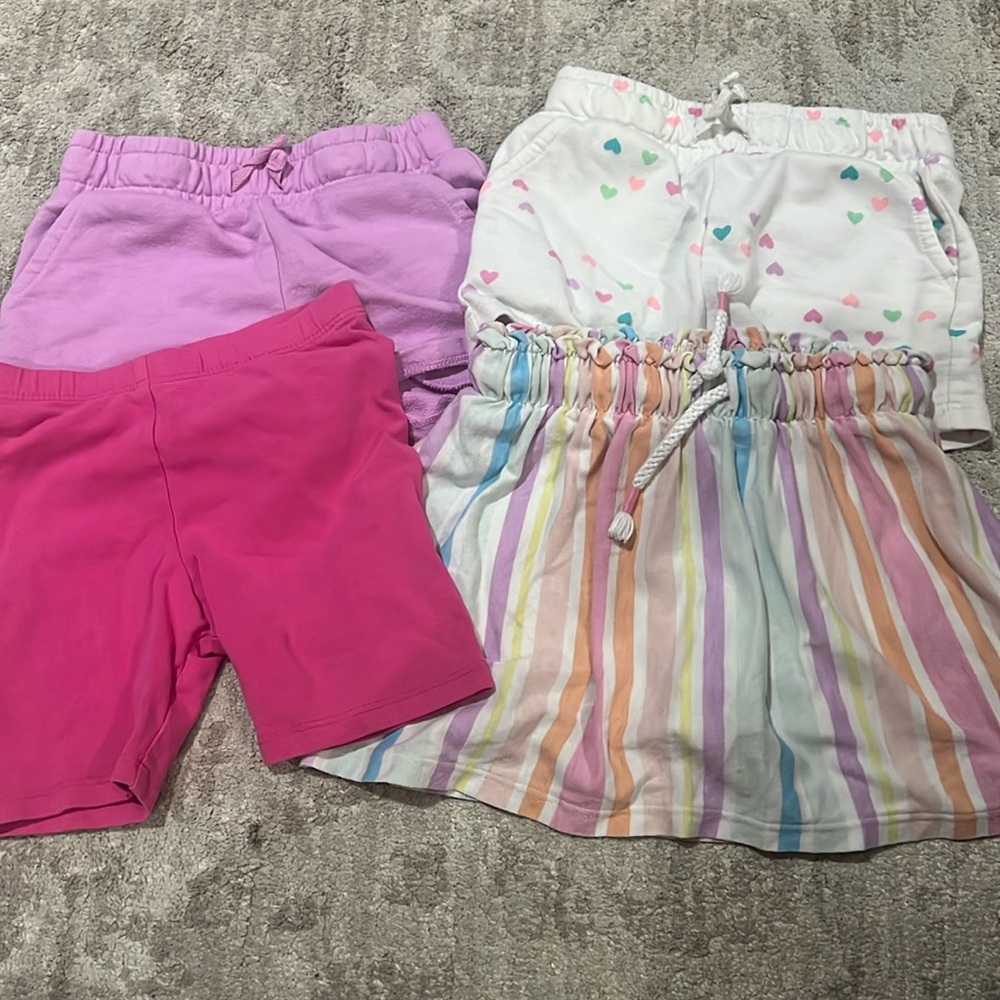 Girls 4 Pack Knit Shorts and Bike Shorts and skort